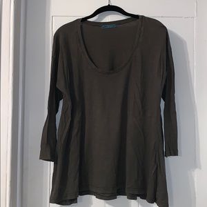 Green Cotton Long sleeved Top from Velvet